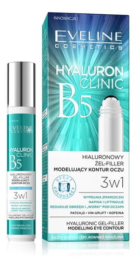 Eveline Cosmetics, Hyaluron Clinic B5, hialuronowy żel-filler modelujący kontur oczu 3w1, 15 ml Eveline Cosmetics