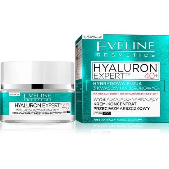 Eveline Cosmetics, Hyaluron Expert 40+, krem-koncentrat wygładzająco-napinający na dzień i noc, 50 ml Eveline Cosmetics