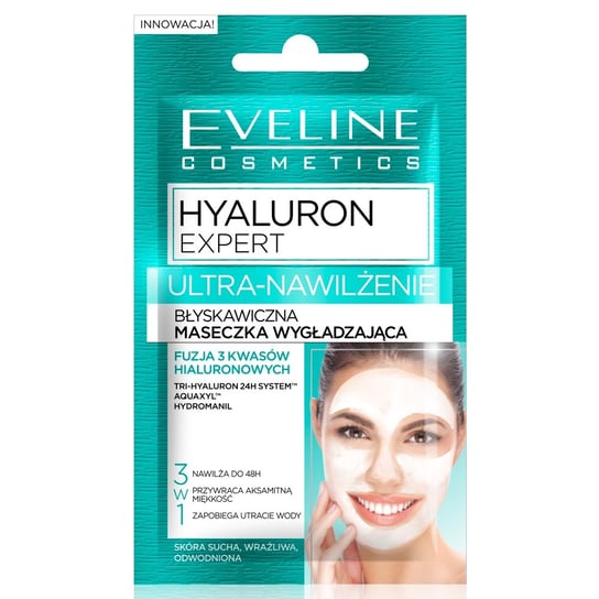 Eveline Cosmetics, Hyaluron Expert, maseczka ultra nawilżająca i wygładzająca, 7 ml Eveline Cosmetics