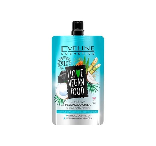 Eveline Cosmetics, I Love Vegan Food, cukrowy peeling do ciała Kokos, 75 ml Eveline Cosmetics