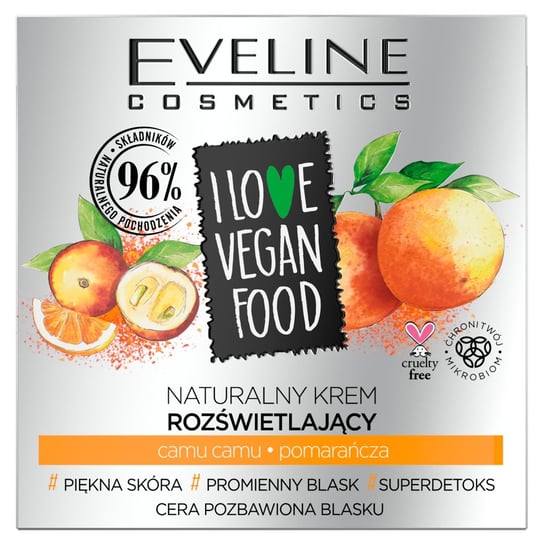 Eveline Cosmetics, I Love Vegan Food, krem rozświetlający camu camu-pomarańcza, 50 ml Eveline Cosmetics