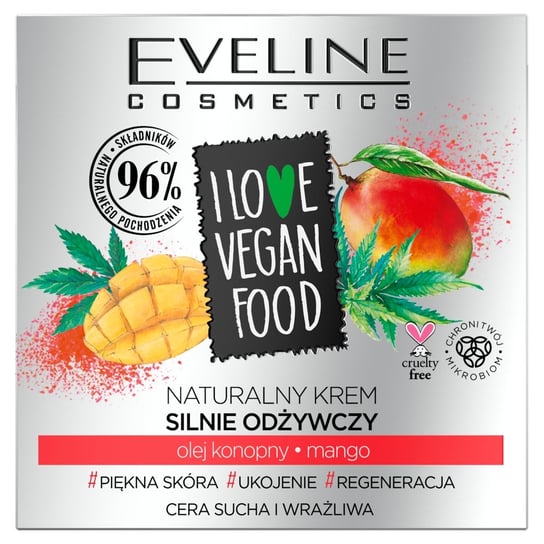 Eveline Cosmetics, I Love Vegan Food, krem silnie odżywczy olej konopny-mango, 50 ml Eveline Cosmetics