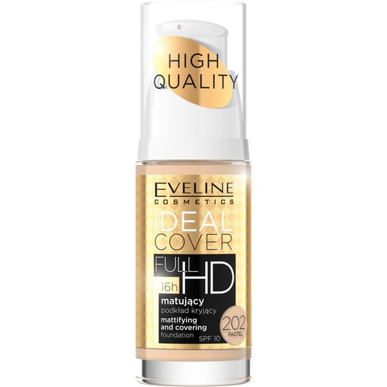 Eveline Cosmetics, Ideal Cover Full HD, Matujący podkład kryjący, nr 202 Eveline Cosmetics