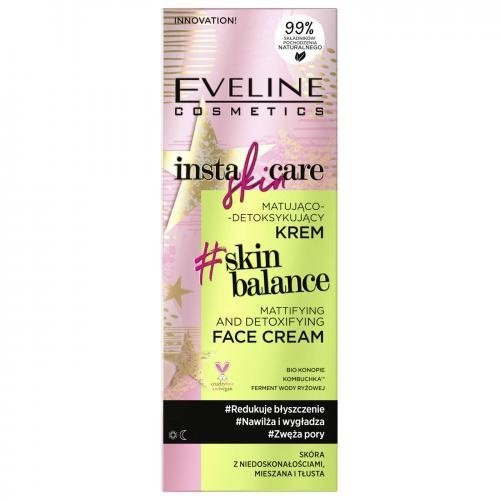 Eveline Cosmetics Insta Skin Care Krem do skóry z niedoskonałościami mieszanej i tłustej matująco-detoksykujący 50ml Eveline Cosmetics