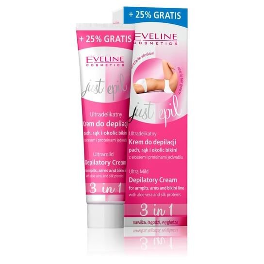 Eveline Cosmetics, Just Epil, ultradelikatny krem do depilacji pach, rąk i okolic bikini 3w1, 125 ml Eveline Cosmetics