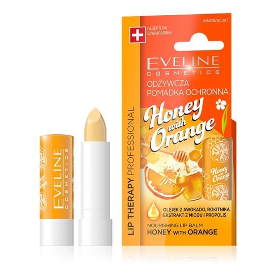 Eveline Cosmetics, Lip Therapy Professional, pomadka odżywcza do ust Honey with Orange Eveline Cosmetics