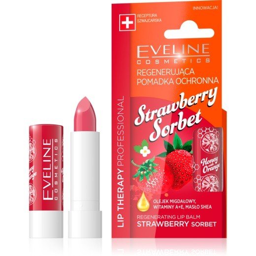 Eveline Cosmetics, Lip Therapy Professional, pomadka regenerująca do ust Strawberry Sorbet Eveline Cosmetics