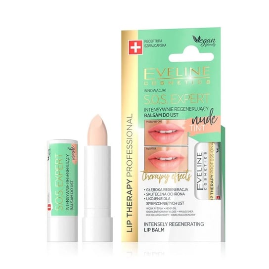 Eveline Cosmetics, Lip Therapy S.O.S. Expert, intensywnie regenerujący balsam do ust Tint Nude, 3 g Eveline Cosmetics