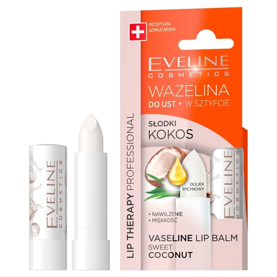 Eveline Cosmetics, Lip Therapy, wazelina do ust w sztyfcie Słodki kokos Eveline Cosmetics