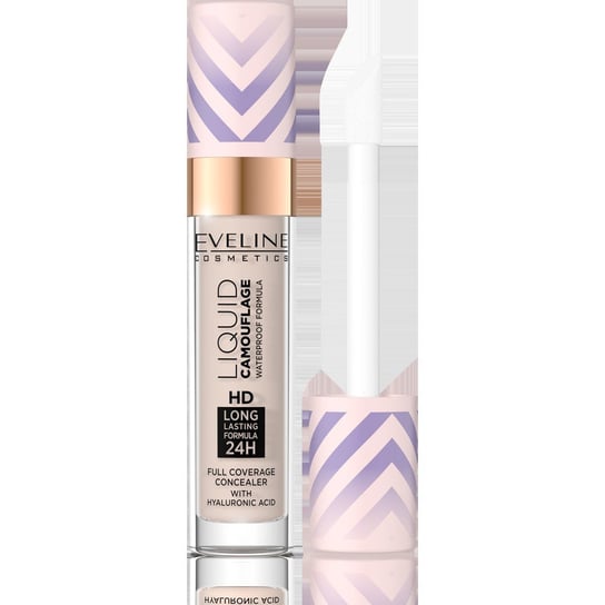 Eveline Cosmetics, Liquid Camouflage, wodoodporny korektor kamuflujący z kwasem hialuronowym 02 Light Vanilla, 7,5 ml Eveline Cosmetics