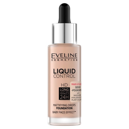 Eveline Cosmetics, Liquid Control HD Long Lasting Formula 24H podkład do twarzy z dropperem 003 Ivory Beige, 32ml Eveline Cosmetics