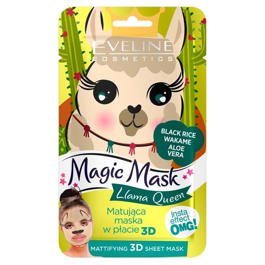 Eveline Cosmetics, Magic Mask, matująca maska w płacie 3D Llama Queen, 1 szt. Eveline Cosmetics