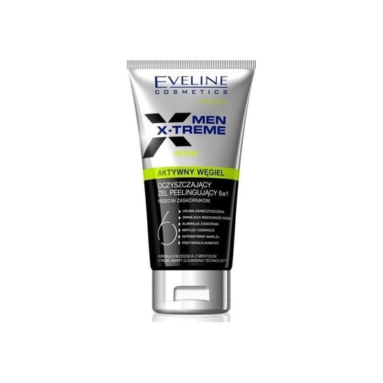 Eveline Cosmetics, Men X-Treme, peelingujący żel do twarzy z aktywnym węglem, 150 ml Eveline Cosmetics