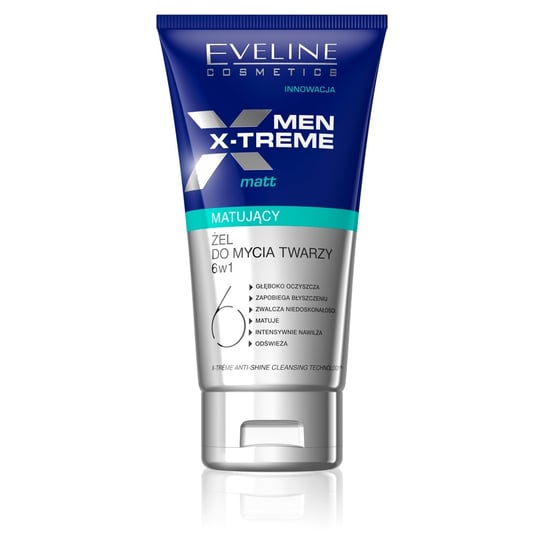 Eveline Cosmetics, Men X-Treme, żel matujący  do mycia twarzy 6w1, 150 ml Eveline Cosmetics