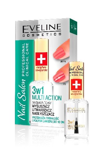 Eveline Cosmetics, Nail Salon, lakier-odżywka 3w1, 12 ml Eveline Cosmetics