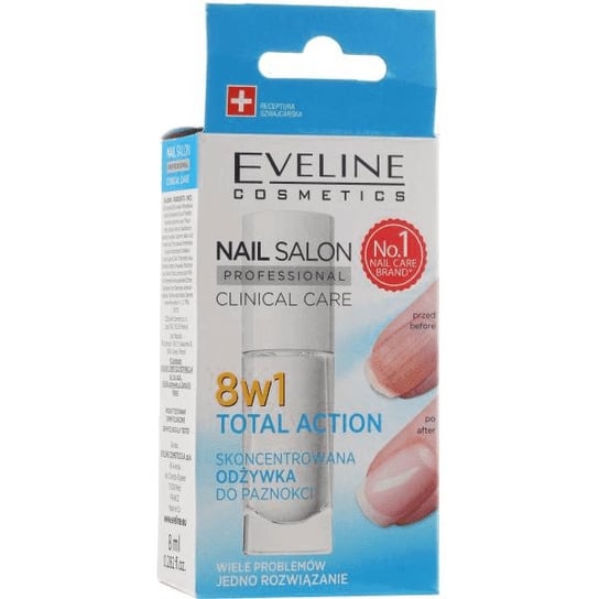 Eveline Cosmetics Nail Salon Professional Total Action Skoncentrowana Odżywka Do Paznokci 8w1 8ml Eveline Cosmetics