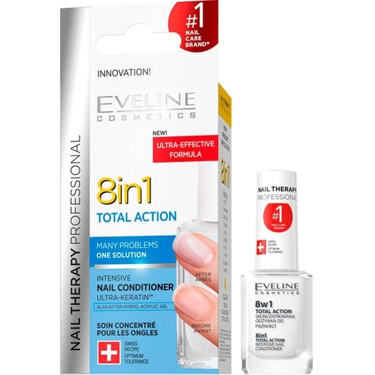 Eveline Cosmetics, Nail Therapy, lakier-odżywka 8w1, 12 ml Eveline Cosmetics