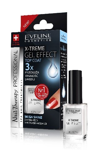 Eveline Cosmetics, Nail Therapy, lakier-odżywka X-Treme Gel Effect płynne szkło, 12 ml Eveline Cosmetics