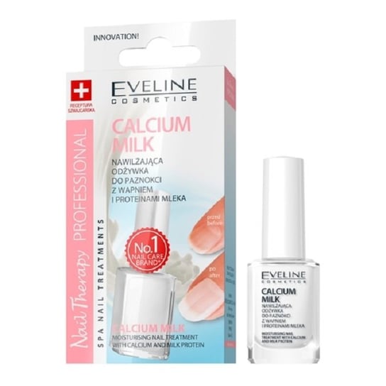 Eveline Cosmetics, Nail Therapy, nawilżająca odżywka do paznokci z wapnem i proteinami mleka, 12 ml Eveline Cosmetics