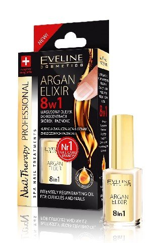 Eveline Cosmetics, Nail Therapy, olejek arganowy 8w1 do skórek i paznokci, 12 ml Eveline Cosmetics