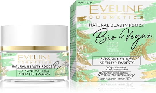 Eveline Cosmetics, Natural Beauty Foods, aktywnie matujący krem do twarzy, 50 ml Eveline Cosmetics