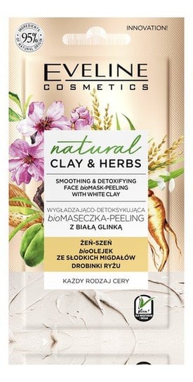Eveline Cosmetics Natural Clay & Herbs Bio Maseczka - Peeling z białą glinką 8ml Eveline Cosmetics