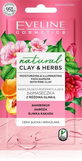 Eveline Cosmetics Natural Clay & Herbs Bio Maseczka z różową glinką 8ml Eveline Cosmetics