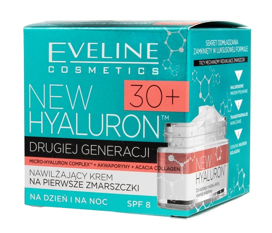 Eveline Cosmetics, New Hyaluron 30+, krem nawilżający na pierwsze zmarszczki na dzień i noc, 50 ml Eveline Cosmetics