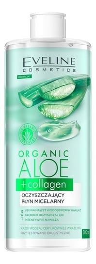 Eveline Cosmetics, Organic aloe + collagen, Oczyszczający płyn micelarny 3w1 Eveline Cosmetics
