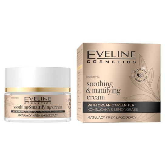 Eveline Cosmetics, Organic Gold Soothing & Mattifying, matujący Krem łagodzący do twarzy na dzień i na noc 50ml Eveline Cosmetics