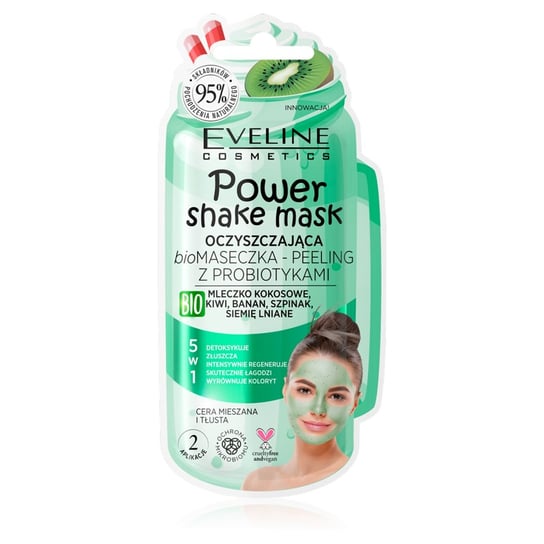 Eveline Cosmetics Power Shake Oczyszczająca Bio Maseczka-peeling z probiotykami 5w1 10ml Eveline Cosmetics
