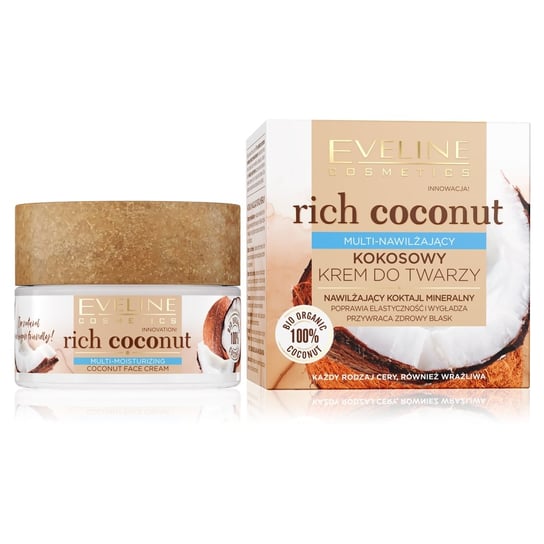 Eveline Cosmetics Rich Coconut Kokosowy Krem Do Twarzy Multi-Nawilżający 50ml Eveline Cosmetics