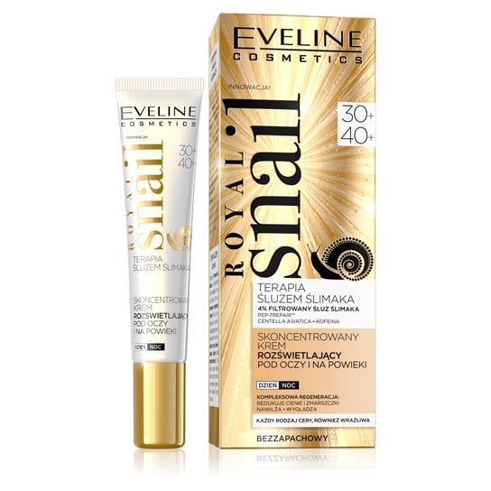 Eveline Cosmetics, Royal Snail 30+/40+, krem rozświetlający pod oczy i na powieki, 20 ml Eveline Cosmetics