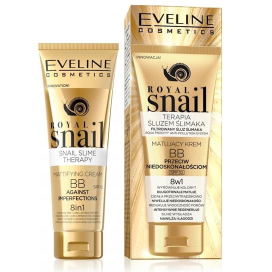 Eveline Cosmetics, Royal Snail, matujący krem BB przeciw niedoskonałościom SPF10, 50 ml Eveline Cosmetics