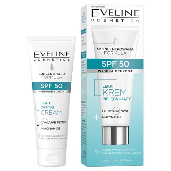 Eveline Cosmetics, Skoncentrowana Formuła lekki krem pielęgnujący z SPF50, 30ml Eveline Cosmetics