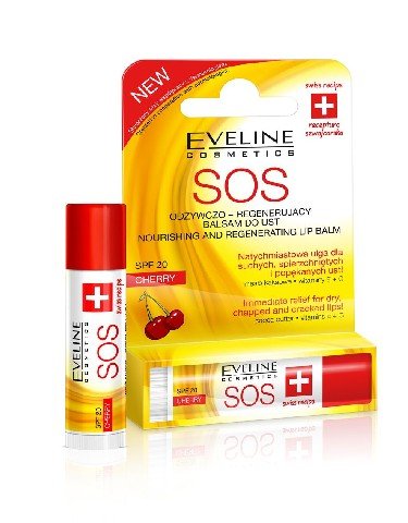 Eveline Cosmetics, SOS, pomadka-balsam ochronny do ust, cherry Eveline Cosmetics