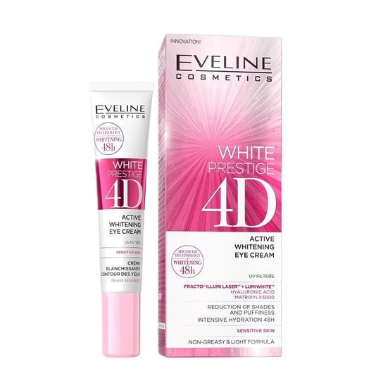 Eveline Cosmetics, White Prestige 4D Whitening Eye Cream, Wybielający krem pod oczy, 20ml Eveline Cosmetics