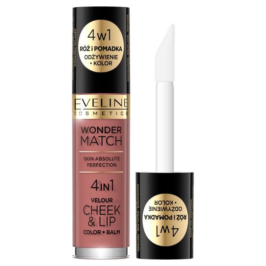 Eveline Cosmetics, Wonder Match Velour Cheek&Lip, róż i pomadka w płynie 05, 4.5ml Eveline Cosmetics