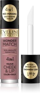 Eveline, Wonder Match Cheek & Lip, Róż i Pomadka w Płynie 02, 4,5ML Eveline Cosmetics