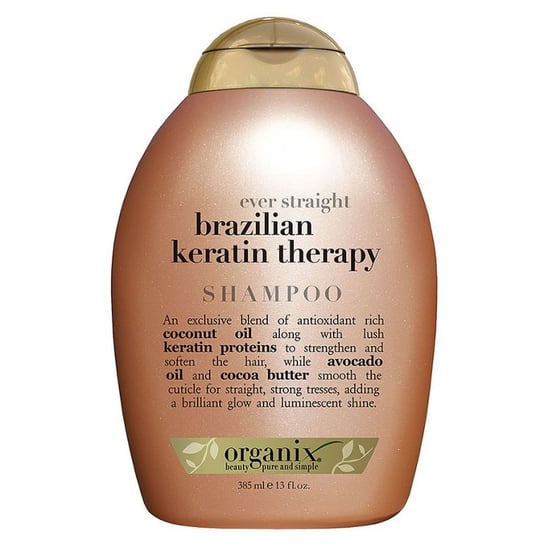 Ever Straightening + Brazilian Keratin Smooth Shampoo szampon wygładzający z brazylijską keratyną 385ml Organix