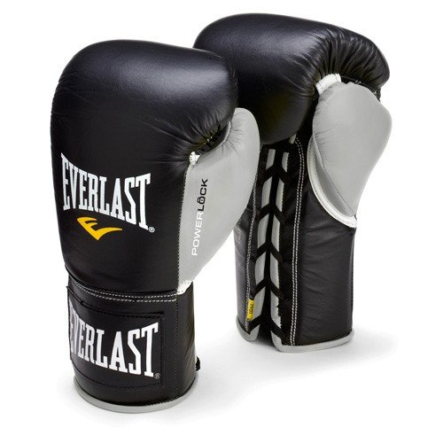 Everlast Skórzane rękawice bokserskie wiązane 8 oz. black/grey Everlast