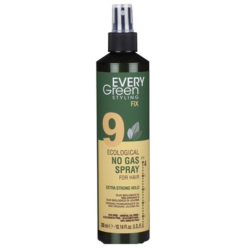 Every Green, 9 Eco Hairspray No Gas Strong Hold ekologiczny lakier do włosów mocno utrwalający fryzurę 300ml Every Green
