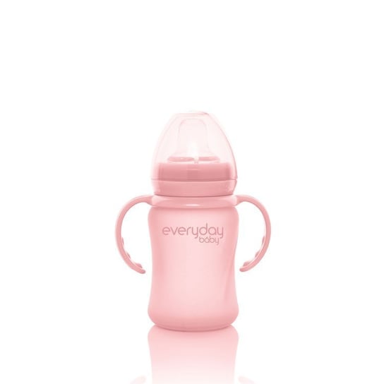 Everyday Baby, Szklana butelka z ustnikiem niekapkiem i rączkami, Różowa, 150 ml Everyday Baby