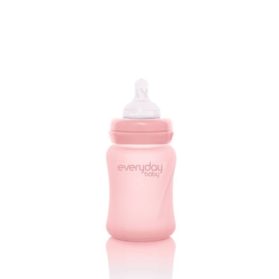 Everyday Baby, Szklana butelka  ze smoczkiem S, Różowa, 150 ml Everyday Baby