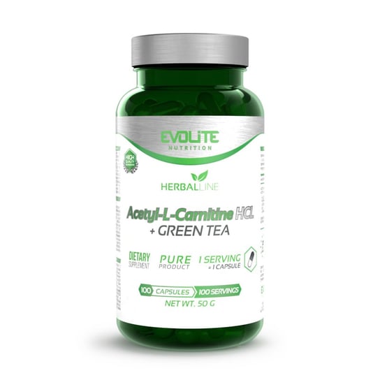 Evolite Acetyl-L-Carnitine + Green Tea, 100 kapsułek Evolite Nutrition