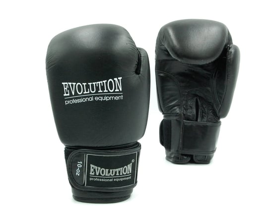 Evolution, Rękawice bokserskie, Basic skóra naturalna RB-1414BL, czarny, 14 oz EVOLUTION
