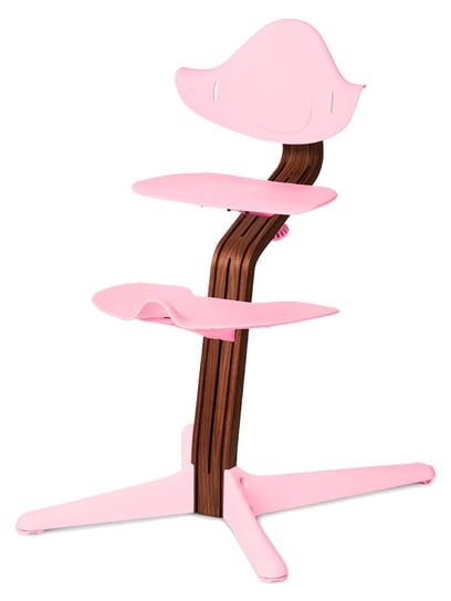 Evomove NOMI Ergonomiczne Krzesełko do Karmienia Pale Pink Walnut Evomove