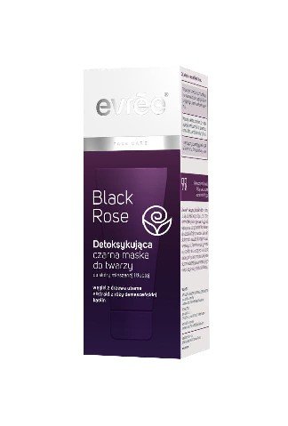 Evree, Black Rose, maska do twarzy detoksykująca czarna, 75 ml Evree