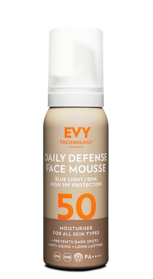 EVY Technology, Daily Defense Mousse, Pianka ochronna do twarzy z filtrem UV SPF50, 75 ml EVY Technology