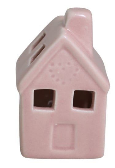 Ewax, Duży ceramiczny domek LED 232217-10, różowy, 6x5,5x10 cm Ewax